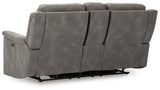 Next-Gen Slate Durapella Power Reclining Loveseat With Console