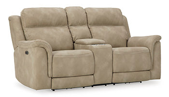 Next-Gen Sand Durapella Power Reclining Loveseat With Console