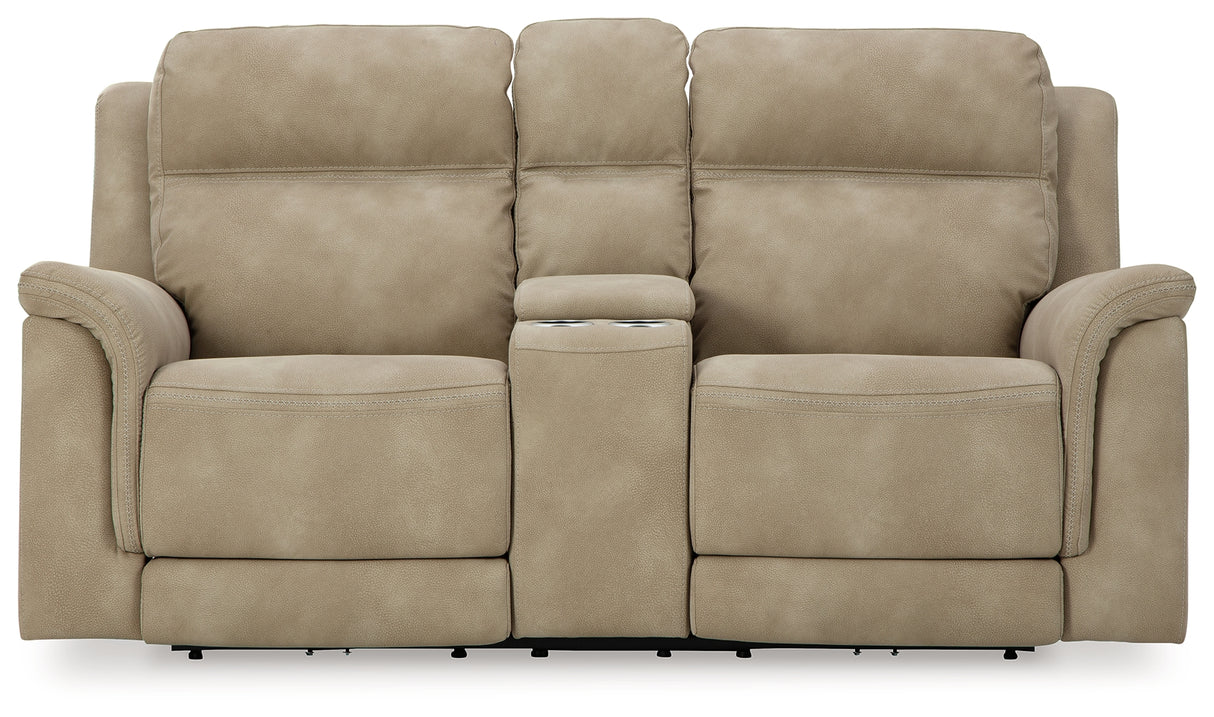 Next-Gen Sand Durapella Power Reclining Loveseat With Console