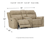 Next-Gen Sand Durapella Power Reclining Loveseat With Console