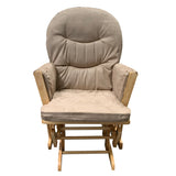 Rehan Taupe Microfiber & Natural Oak Finish Accent Chair