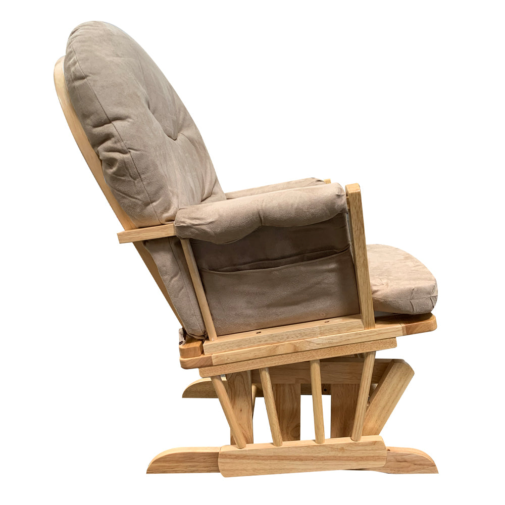 Rehan Taupe Microfiber & Natural Oak Finish Accent Chair