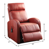 Ricardo Red Synthetic Leather Recliner