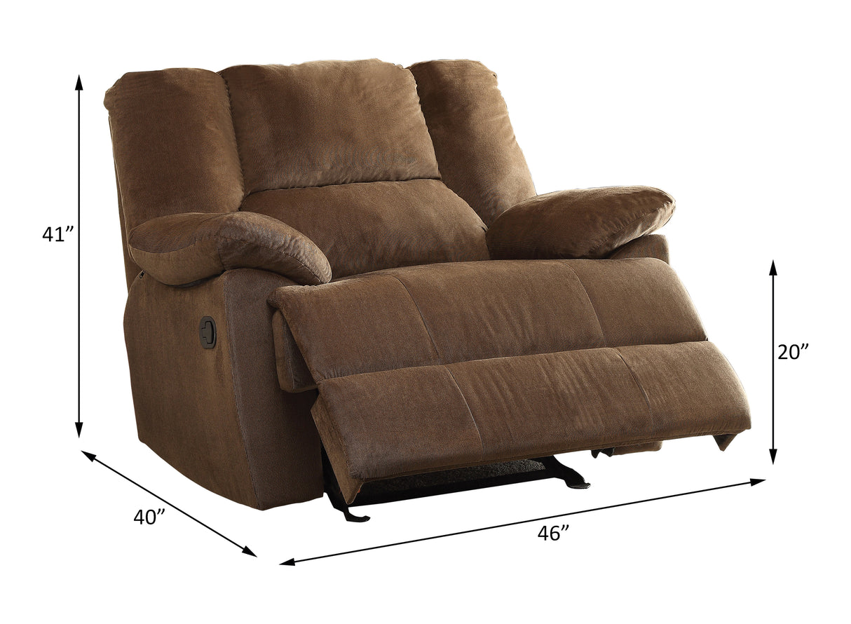 Oliver Chocolate Corduroy Finish Glider Recliner