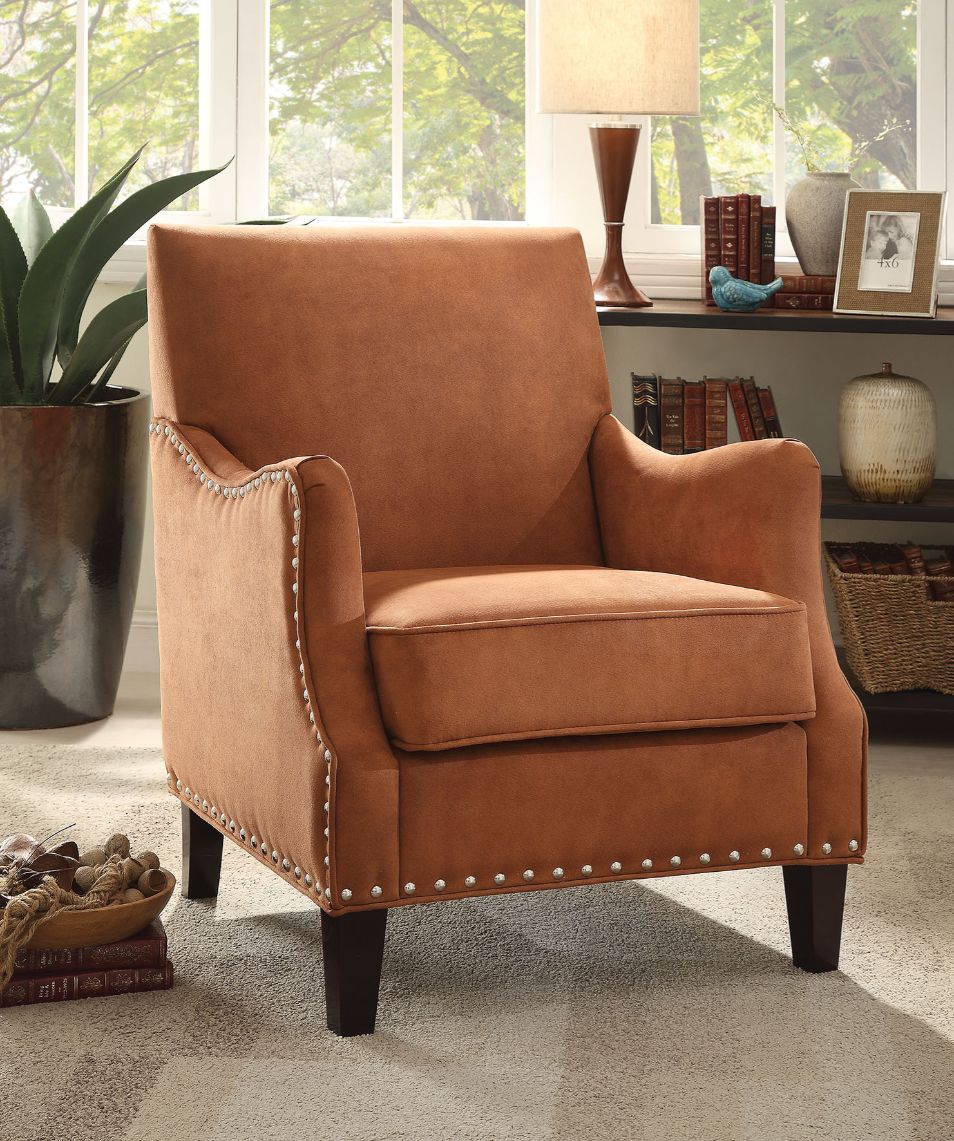 Sinai Orange Fabric Accent Chair