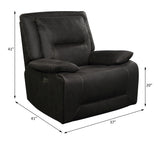 Neely Charcoal Fabric Glider Recliner