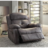 Ashe Gray Polished Microfiber Recliner