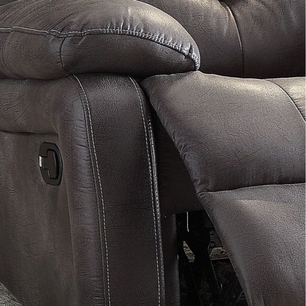 Ashe Gray Polished Microfiber Recliner