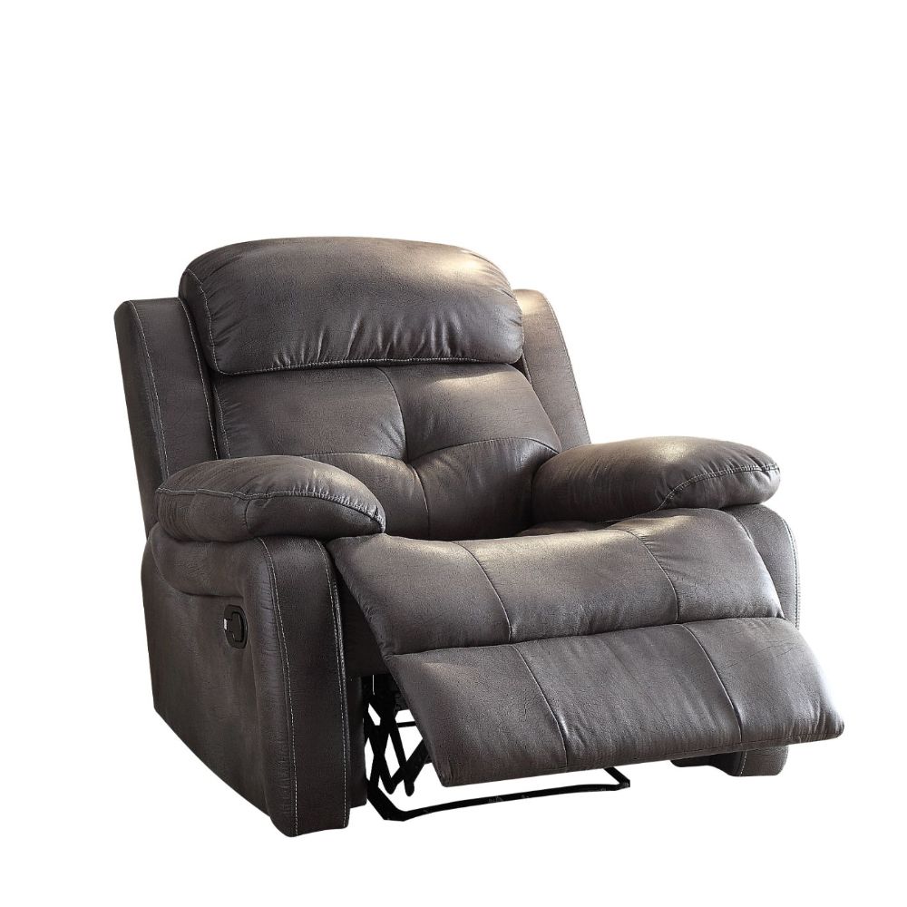 Ashe Gray Polished Microfiber Recliner