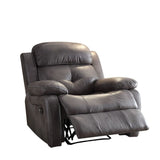 Ashe Gray Polished Microfiber Recliner