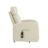 Ricardo Beige Synthetic Leather Recliner