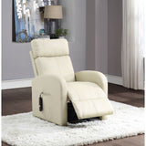 Ricardo Beige Synthetic Leather Recliner