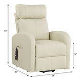 Ricardo Beige Synthetic Leather Recliner