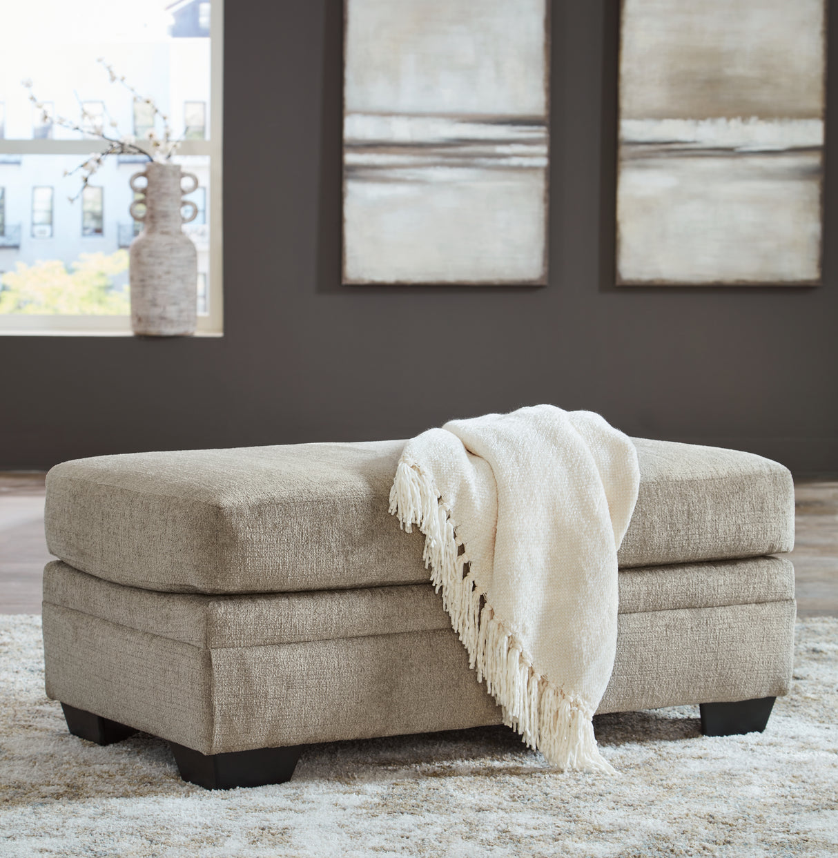 Stonemeade Taupe Sofa Chaise, Oversized Chair, And Ottoman