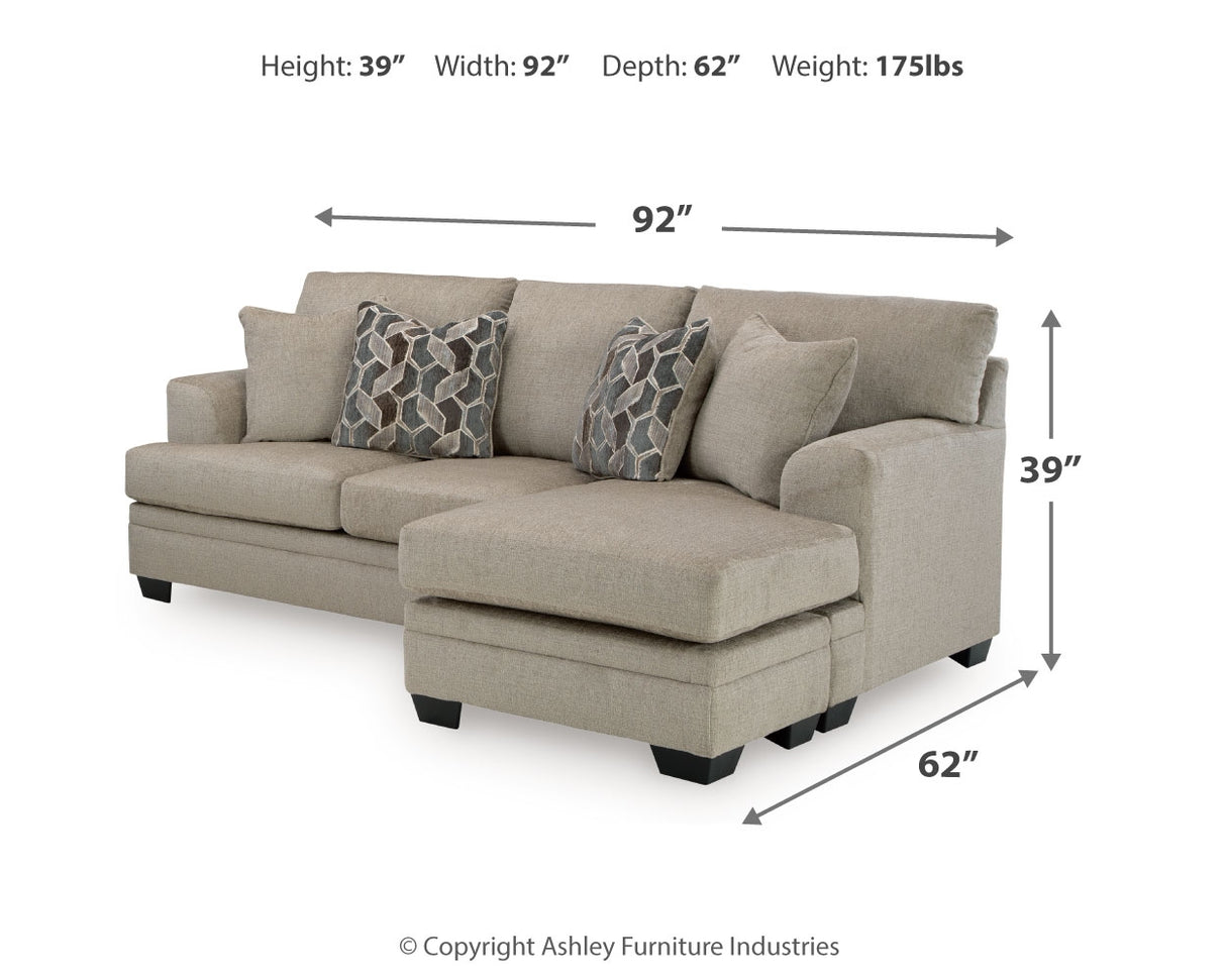 Stonemeade Taupe Sofa Chaise, Oversized Chair, And Ottoman