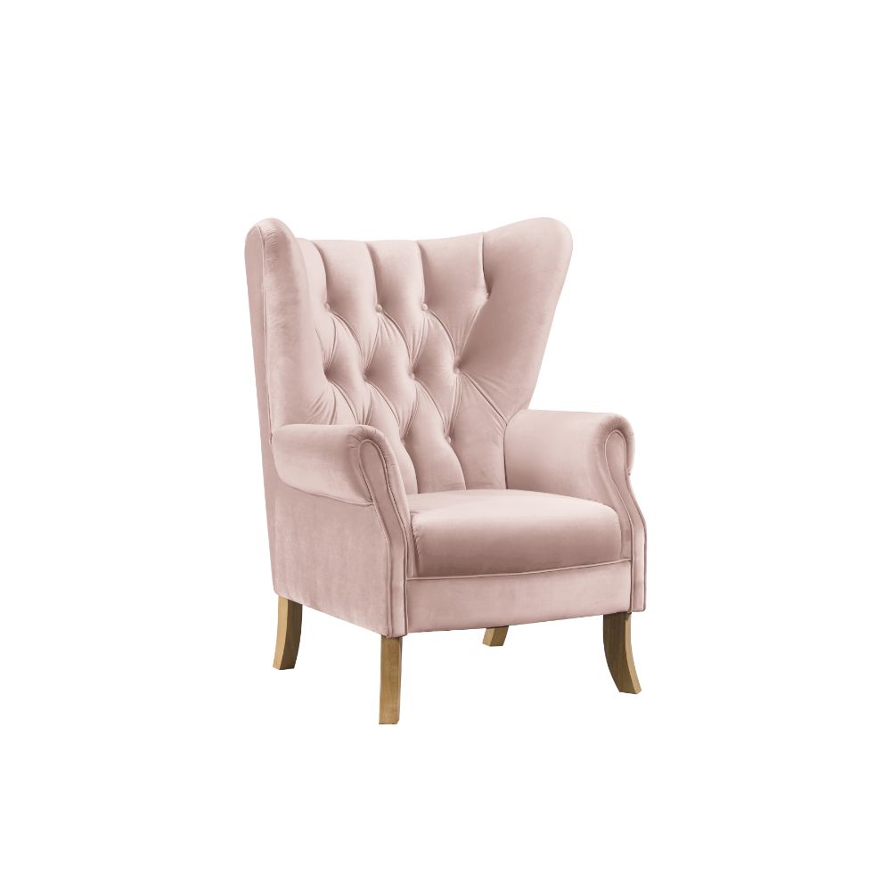 Adonis Blush Pink Velvet Accent Chair