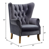 Adonis Gray Velvet Accent Chair