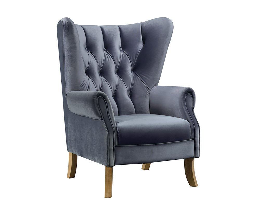 Adonis Gray Velvet Accent Chair