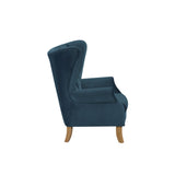 Adonis Azure Blue Velvet Accent Chair