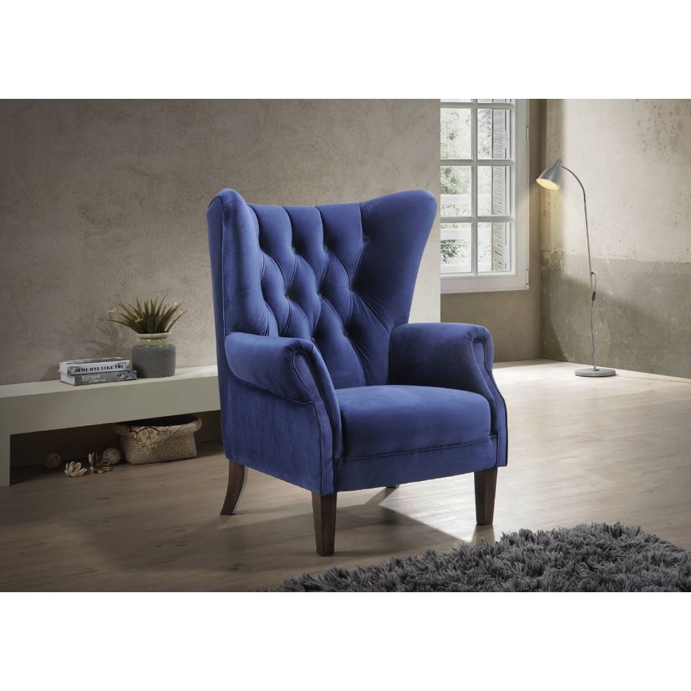 Adonis Navy Blue Velvet Accent Chair