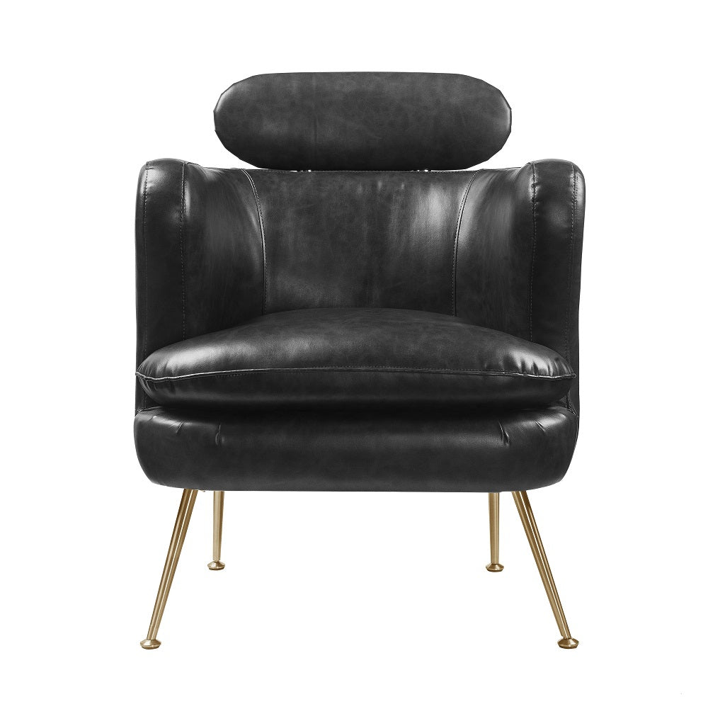 Phelan Dark Gray Synthetic Leather Accent Chair