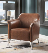 Teague Brown Synthetic Leather Accent Chair