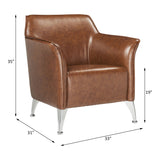 Teague Brown Synthetic Leather Accent Chair