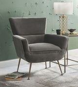 Varik Gray Velvet Accent Chair