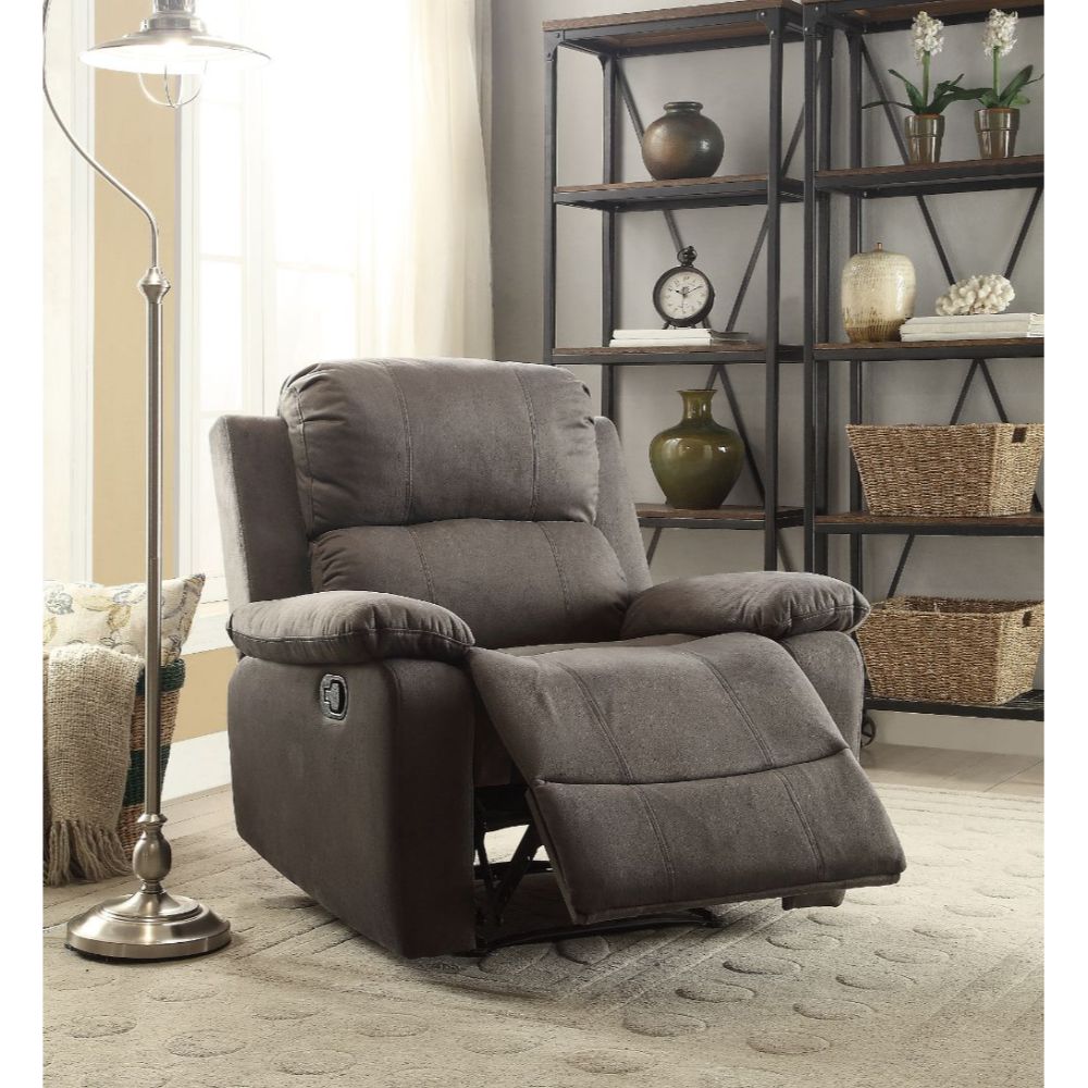 Bina Charcoal Polished Microfiber Recliner