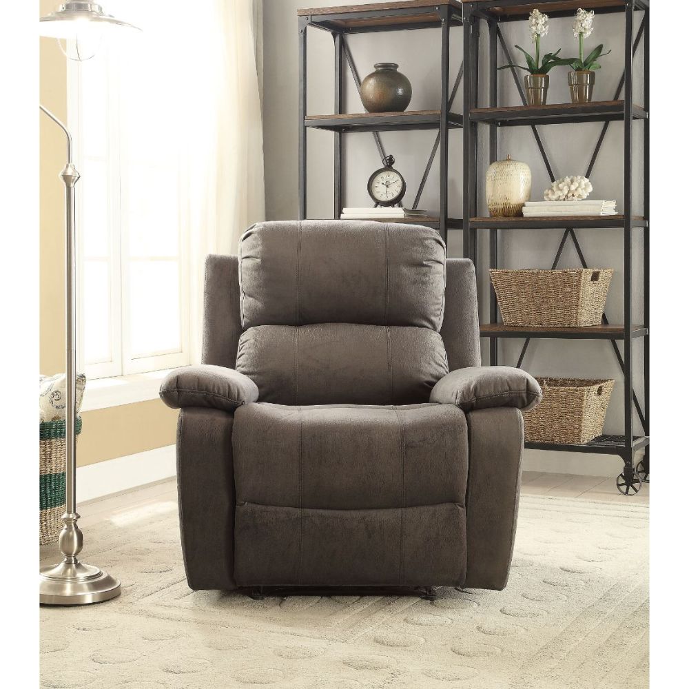 Bina Charcoal Polished Microfiber Recliner