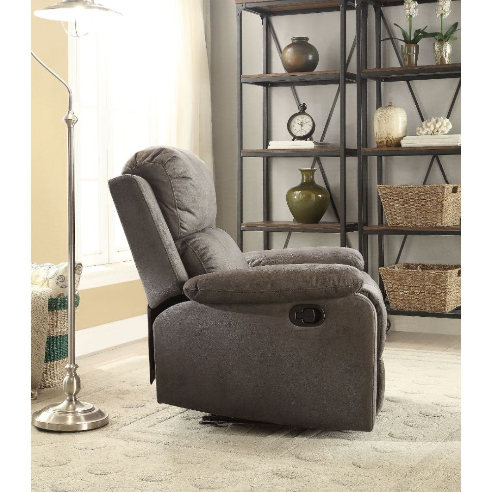 Bina Charcoal Polished Microfiber Recliner