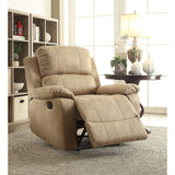 Bina Light Brown Polished Microfiber Recliner