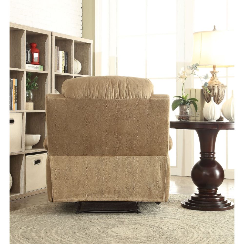 Bina Light Brown Polished Microfiber Recliner