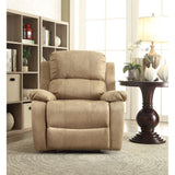 Bina Light Brown Polished Microfiber Recliner