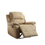 Bina Light Brown Polished Microfiber Recliner