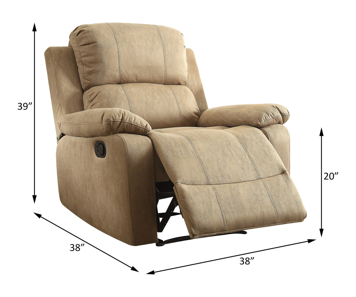 Bina Light Brown Polished Microfiber Recliner