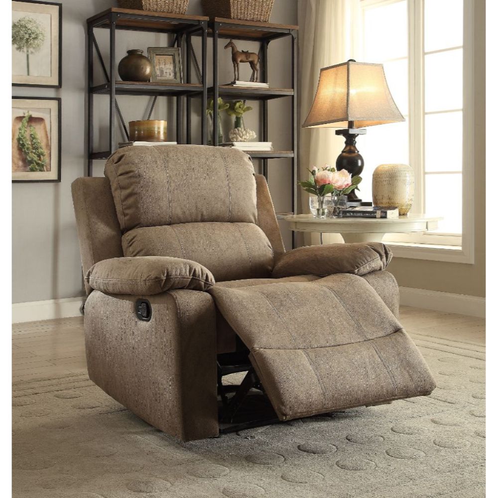 Bina Taupe Polished Microfiber Recliner