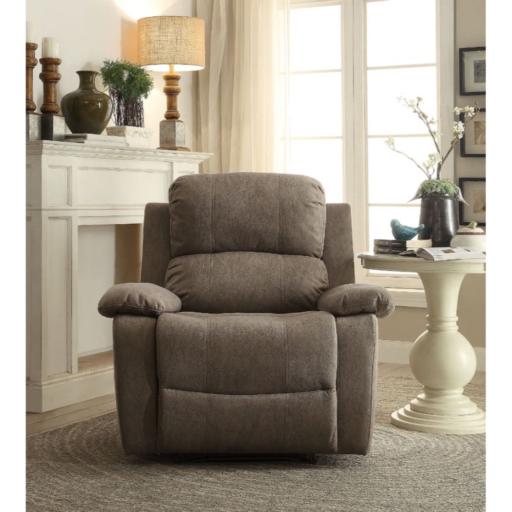 Bina Gray Polished Microfiber Recliner