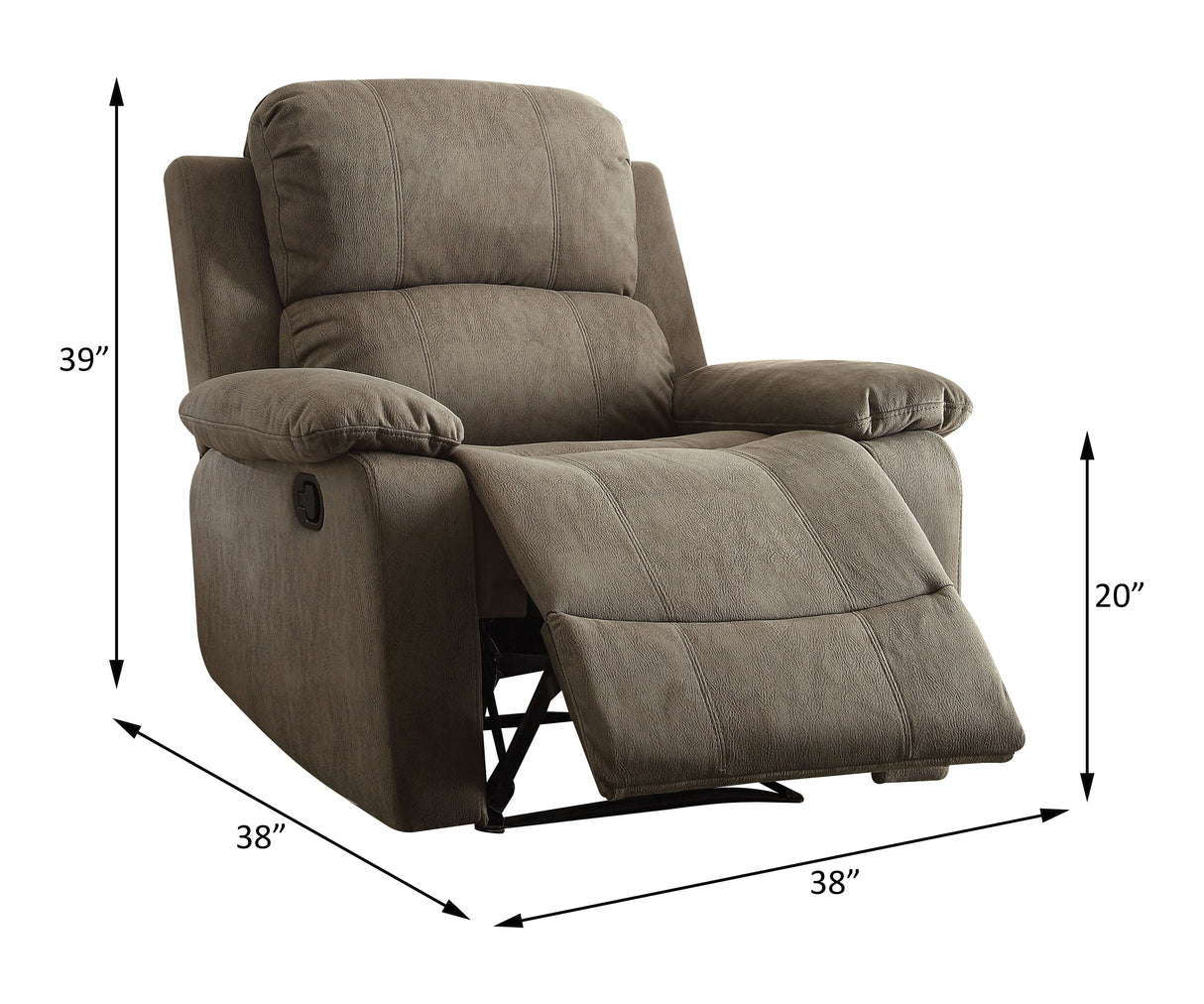 Bina Gray Polished Microfiber Recliner