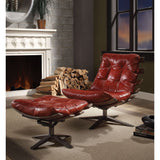 Gandy Antique Red Top Grain Leather Accent Chair