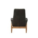 Dolphin Black Top Grain Leather Accent Chair