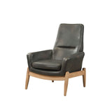 Dolphin Black Top Grain Leather Accent Chair