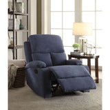 Rosia Blue Velvet Recliner