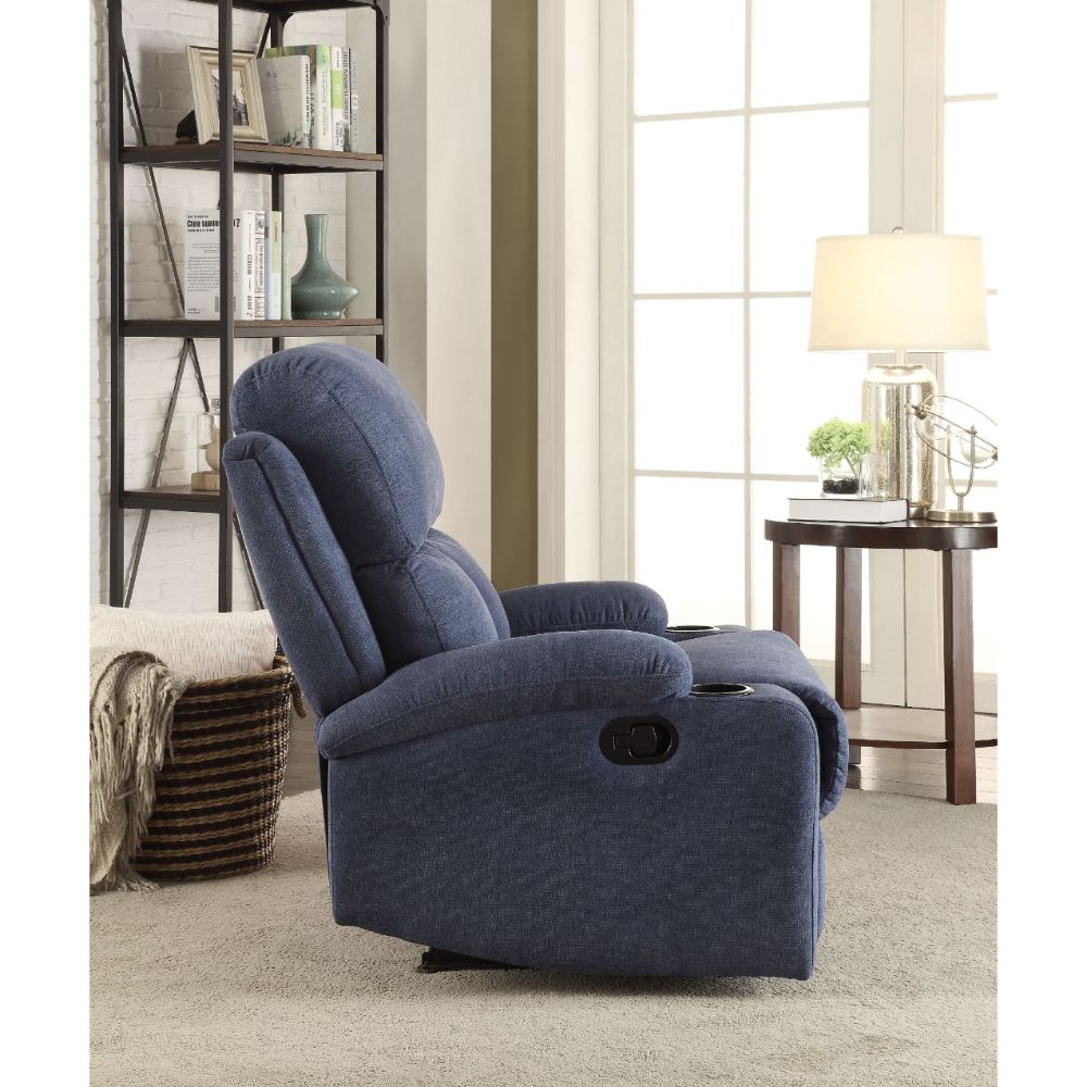 Rosia Blue Velvet Recliner