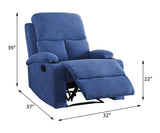 Rosia Blue Velvet Recliner