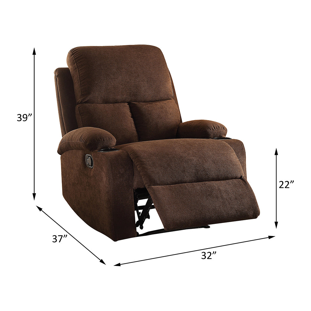 Rosia Chocolate Velvet Recliner