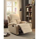 Rosia Beige Velvet Recliner