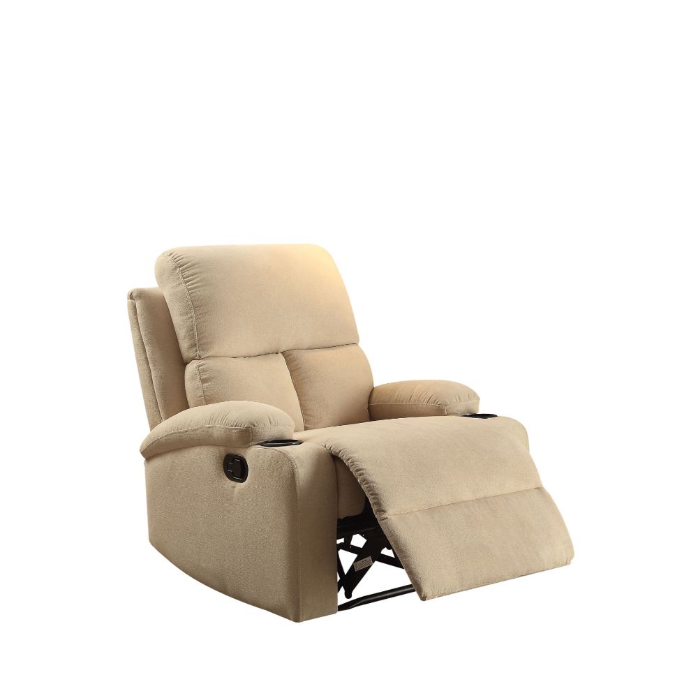 Rosia Beige Velvet Recliner