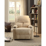 Rosia Beige Velvet Recliner