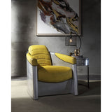 Brancaster Yellow Top Grain Leather & Aluminum Accent Chair